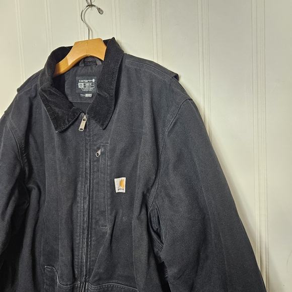Carhartt Full Swing Fleece‑Lined Washed Black Workwear Jacket 2XL Tall Rugged - Picture 3 of 16